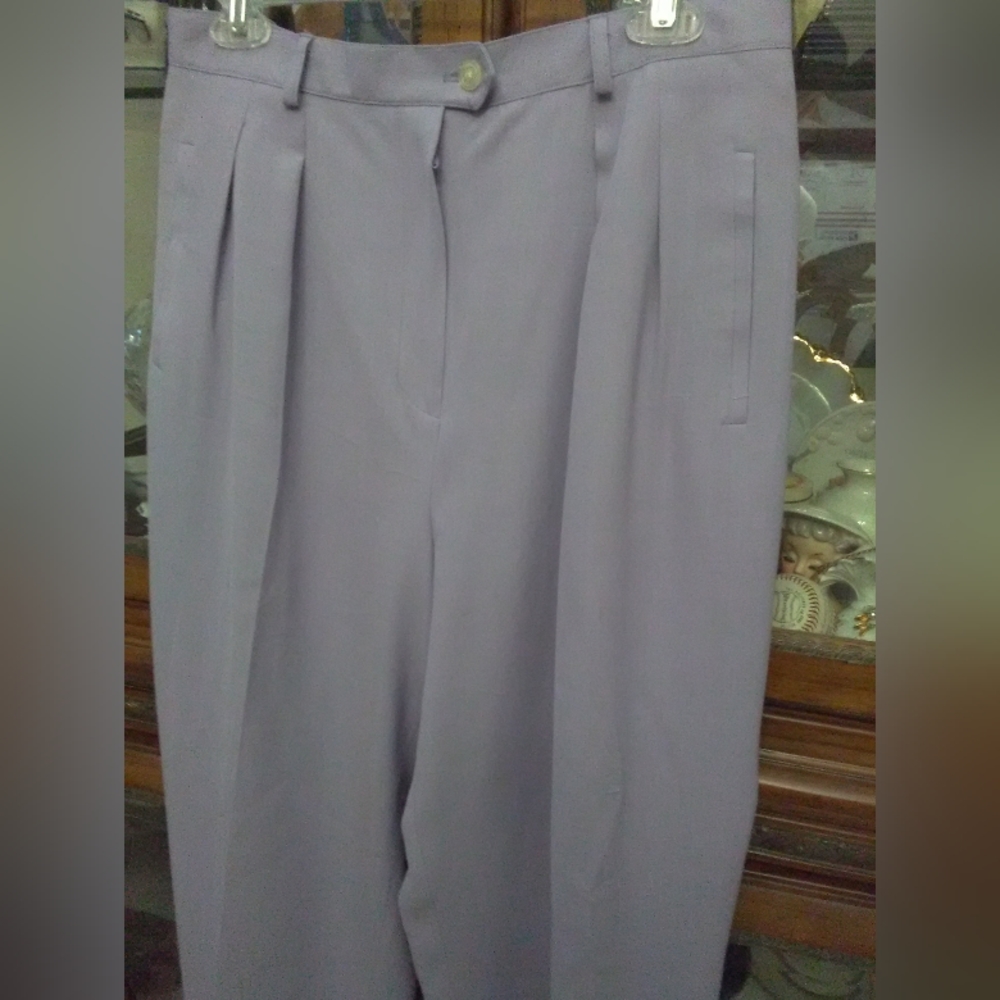 BNWOT VINTAGE 90s LAVENDER PANTS BY RALPH LAUREN SZ. 14 PLEATED CUFFED HEM - Picture 10 of 10